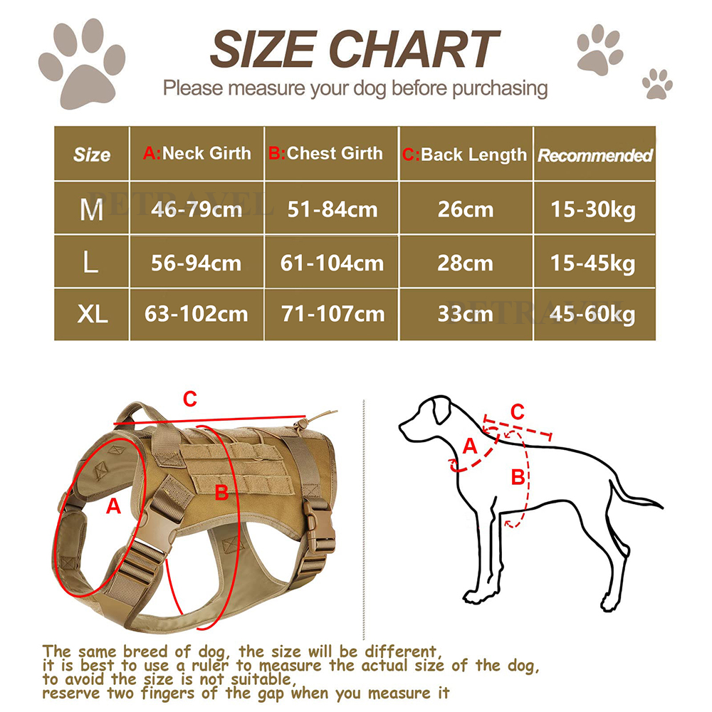 Arnés táctico para perros, arn - No Pull Dog Harness reseña y precio