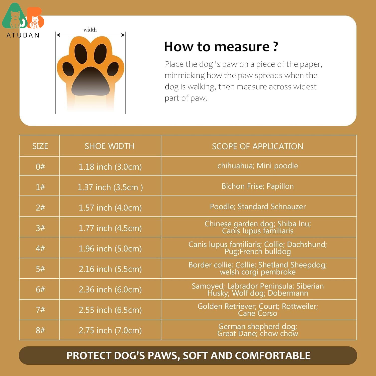 ATUBAN-zapatos antideslizantes - Dog Booties Paw Protector reseña y precio